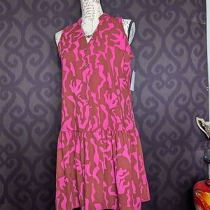 Nine West Pink Tan Halter Mini Sundress